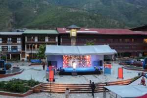 Panoramic view of the clock tower square, thimphu, Bhutan