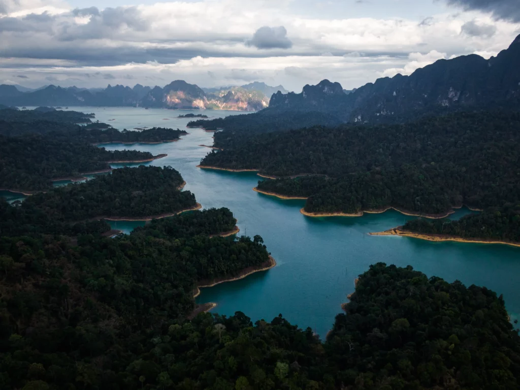 panaromic view of the Cheow Lan Lake